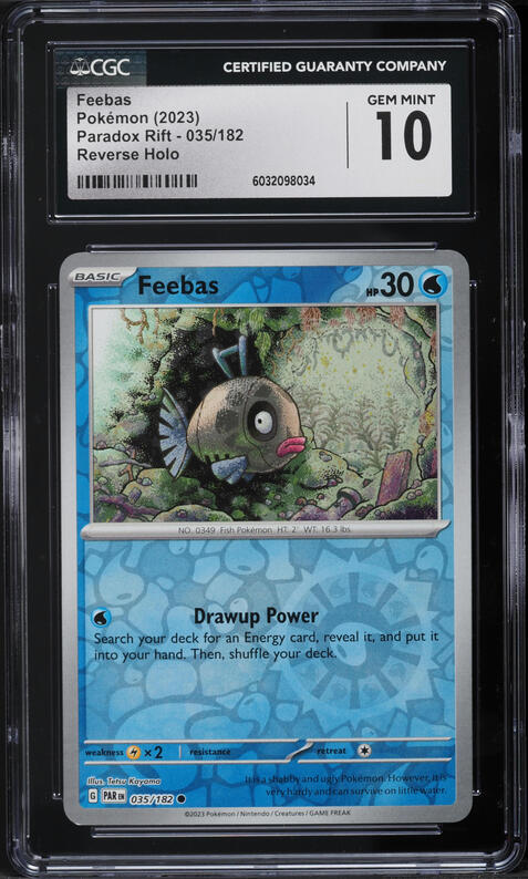 2023 Pokemon Scarlet & Violet Paradox Rift Reverse Holo Feebas #35 CGC 10 GEM MINT