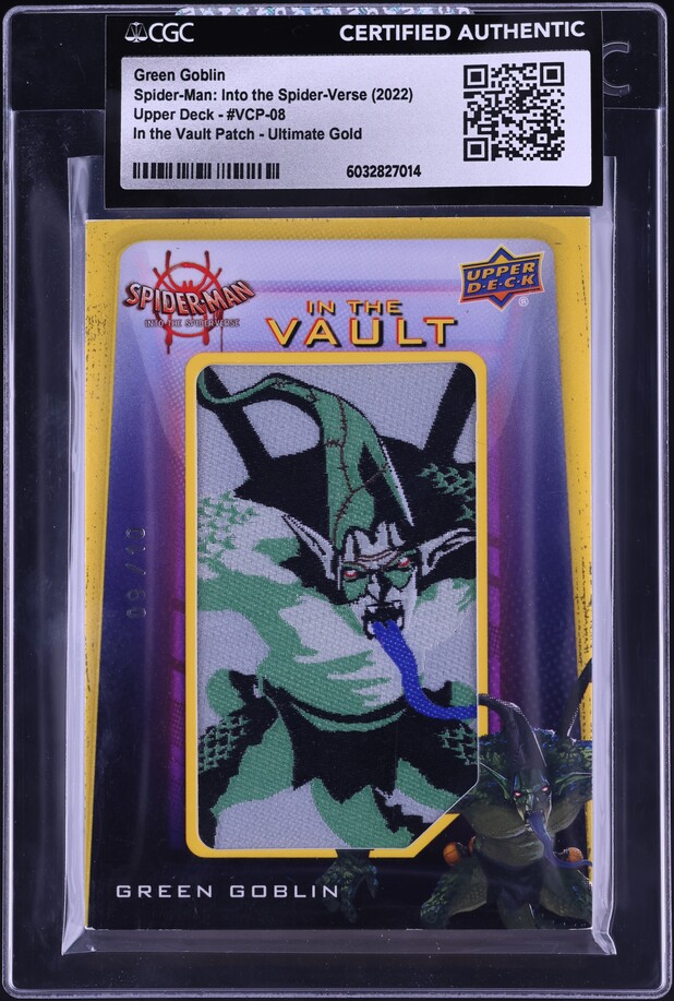 2022 Upper Deck Into Spider-Verse Ultimate Gold Green Goblin PATCH