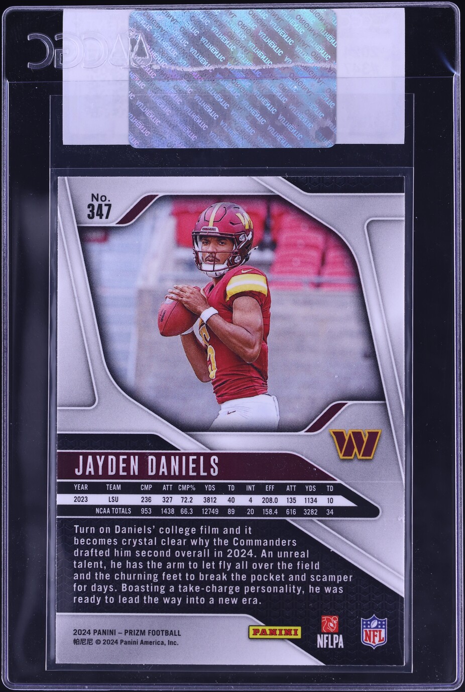2024 Panini Prizm Jayden Daniels ROOKIE #347 CGC AUTH