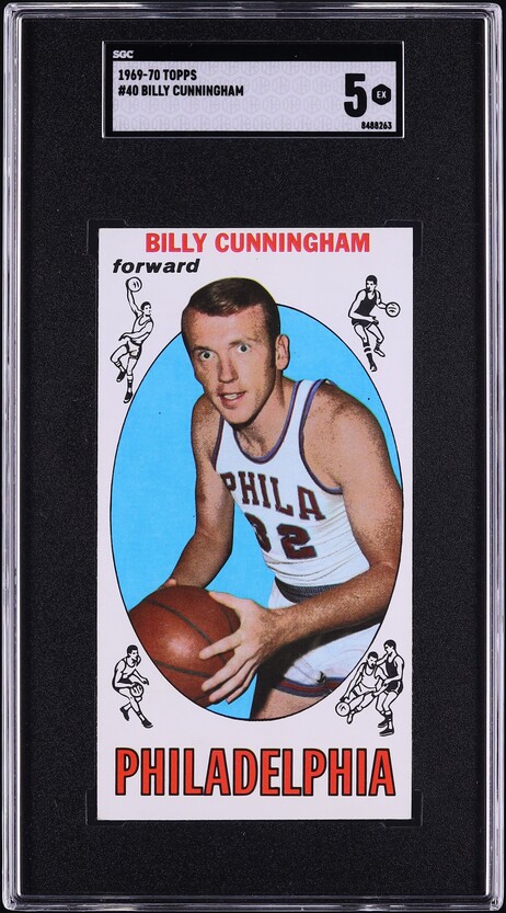 1969 Topps Basketball Billy Cunningham ROOKIE #40 SGC 5 EX
