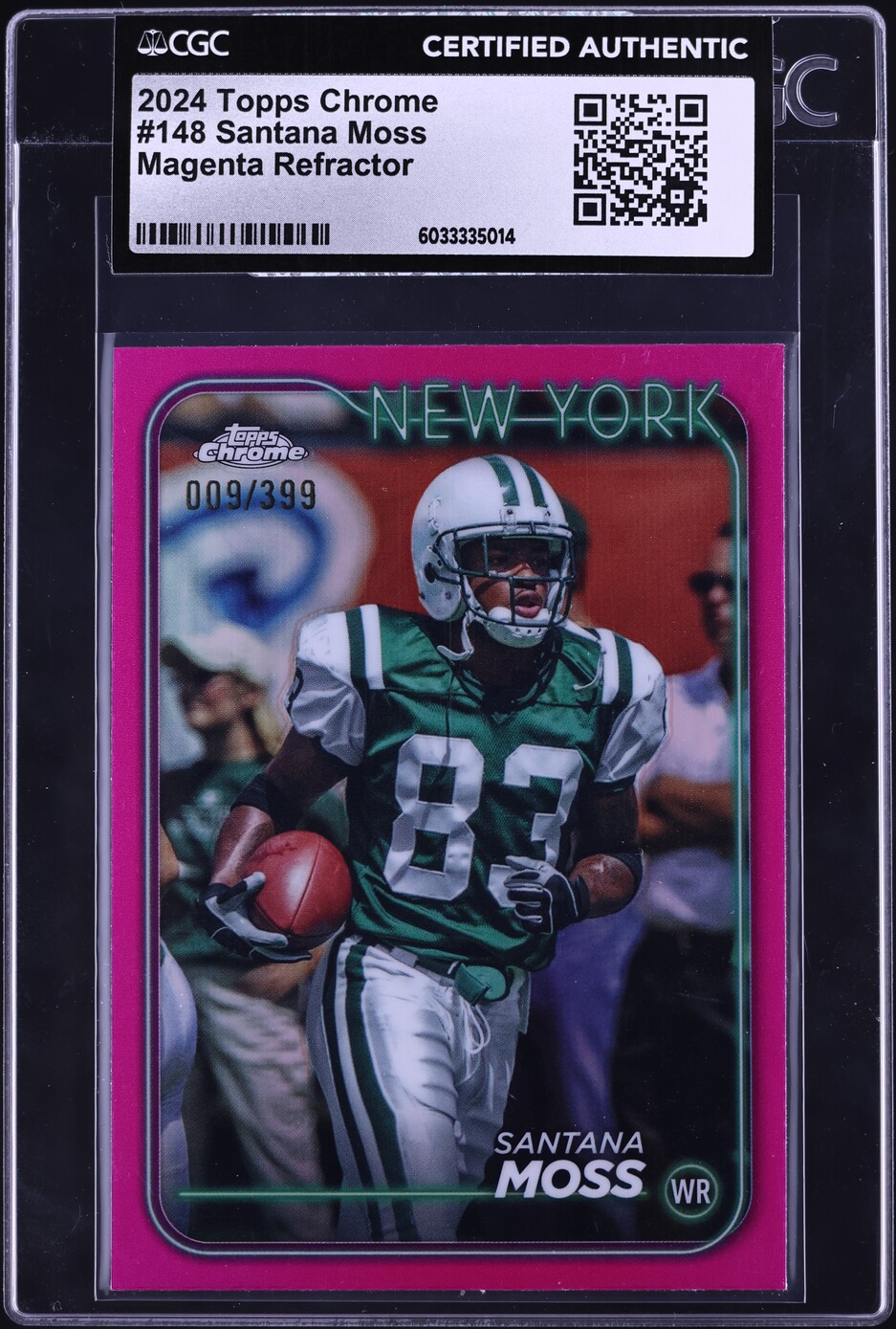 2024 Topps Chrome Magenta Refractor Santana Moss /399 #148 CGC