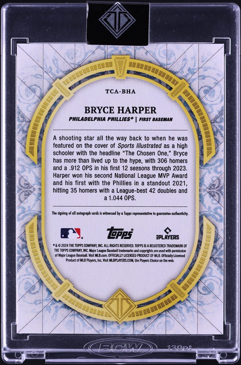 2024 Topps Transcendent Collection Bryce Harper AUTO /25 #TCA-BHA