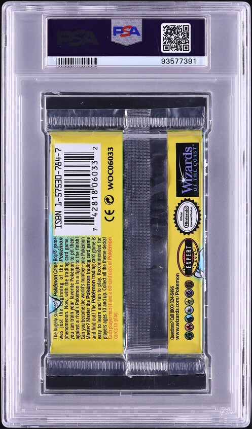 1999 Pokemon Base Set Thick Font Blastoise Foil Pack PSA 8 NM-MT