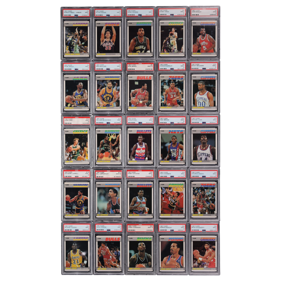 Lot(132) 1987 Fleer Basketball Complete Set w/ Michael Jordan ALL PSA 9 MINT
