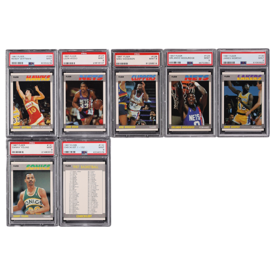 Lot(132) 1987 Fleer Basketball Complete Set w/ Michael Jordan ALL PSA 9 MINT
