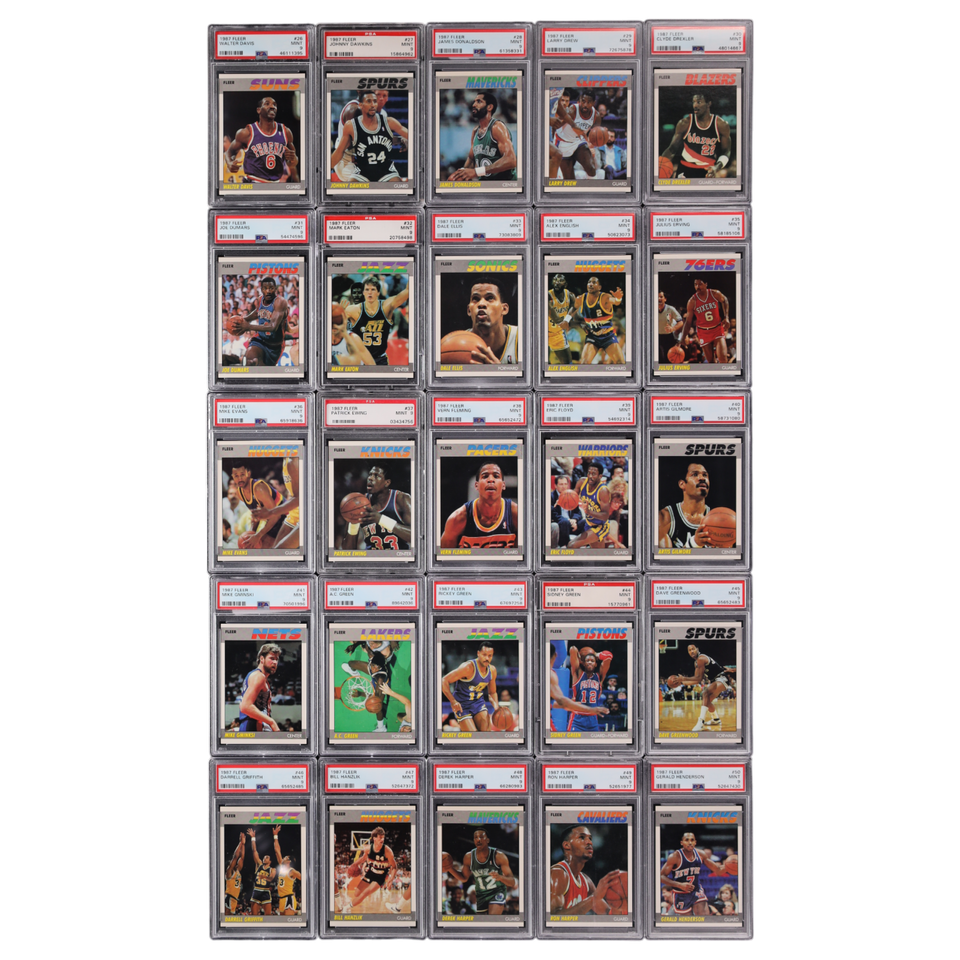 Lot(132) 1987 Fleer Basketball Complete Set w/ Michael Jordan ALL PSA 9 MINT