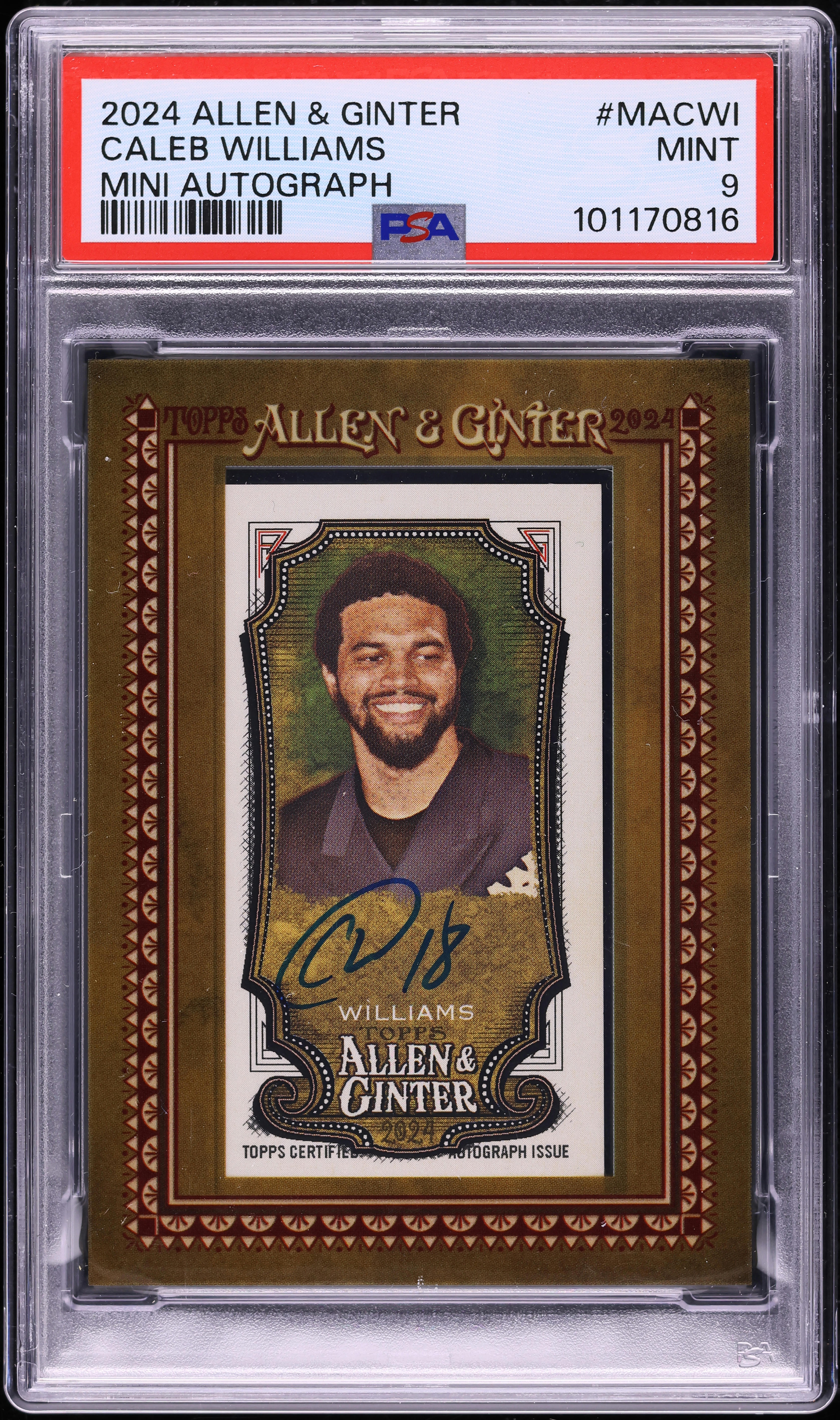 2024 Topps Allen & Ginter Mini Caleb Williams ROOKIE AUTO #MA-CWI 
