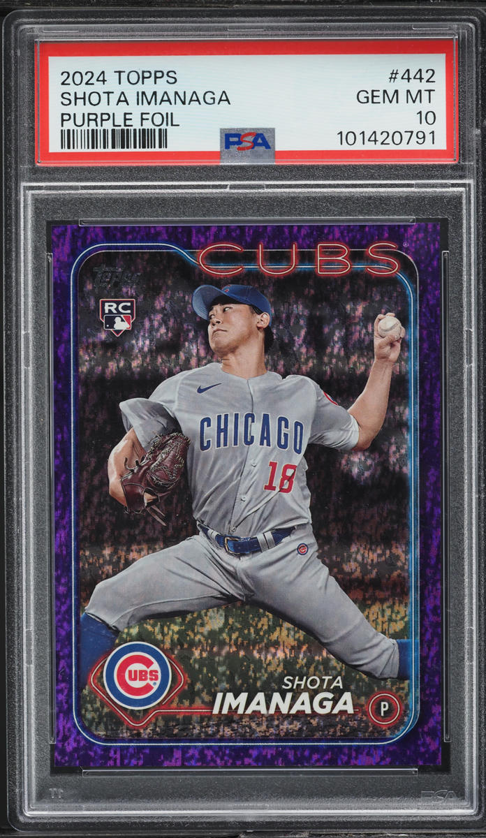 2024 Topps Purple Foil Shota Imanaga ROOKIE /799 #442 PSA 10 GEM MINT