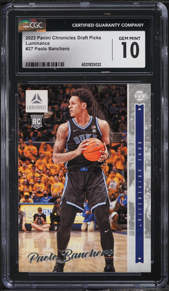2022 Panini Chronicles Draft Picks Luminance Paolo Banchero ROOKIE #27 CGC 10