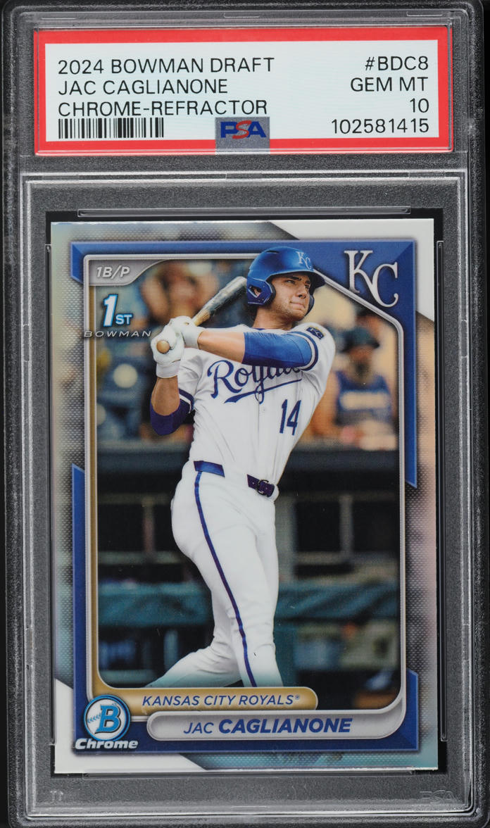 2024 Bowman Draft Chrome Refractor Jac Caglianone #BDC8 PSA 10 GEM MINT