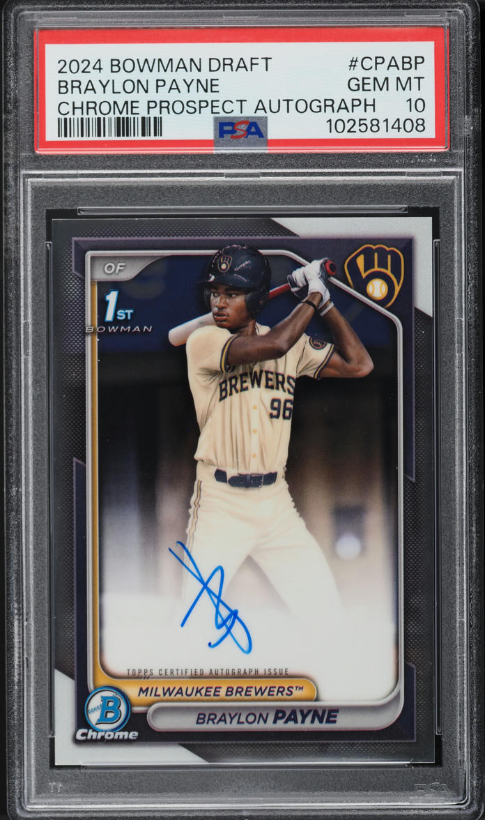 2024 Bowman Draft Chrome Prospect Braylon Payne AUTO #CPABP PSA 10 GEM MINT
