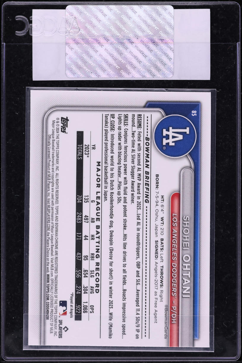 2024 Bowman Chrome Mega Box Shohei Ohtani #85 CGC AUTH