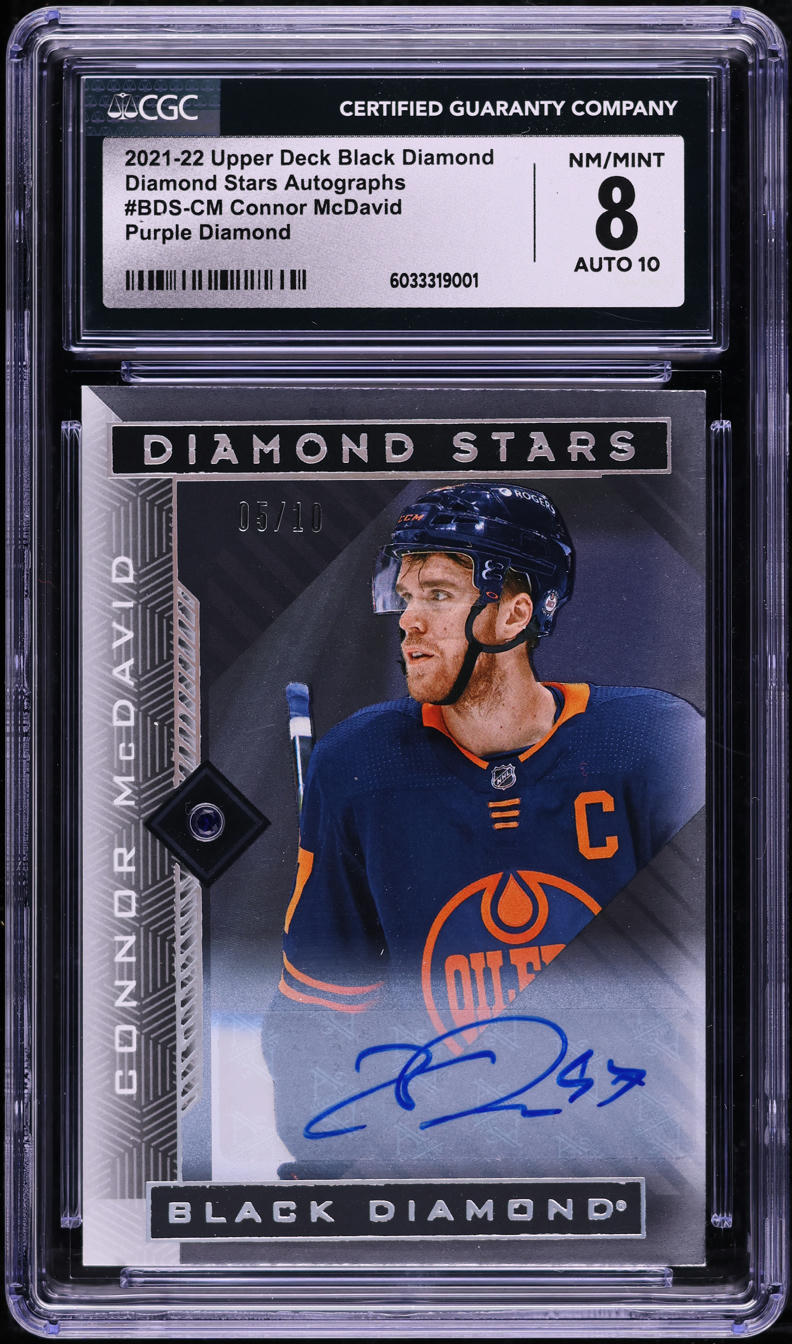 2021 Black Diamond Stars Purple Diamond Connor McDavid AUTO /10 #BDS-CM CGC 8