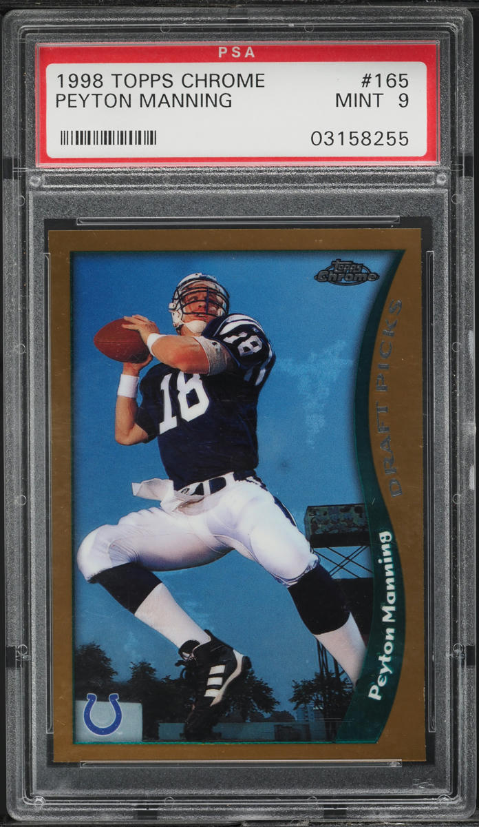 1998 Topps Chrome Peyton Manning ROOKIE #165 PSA 9 MINT