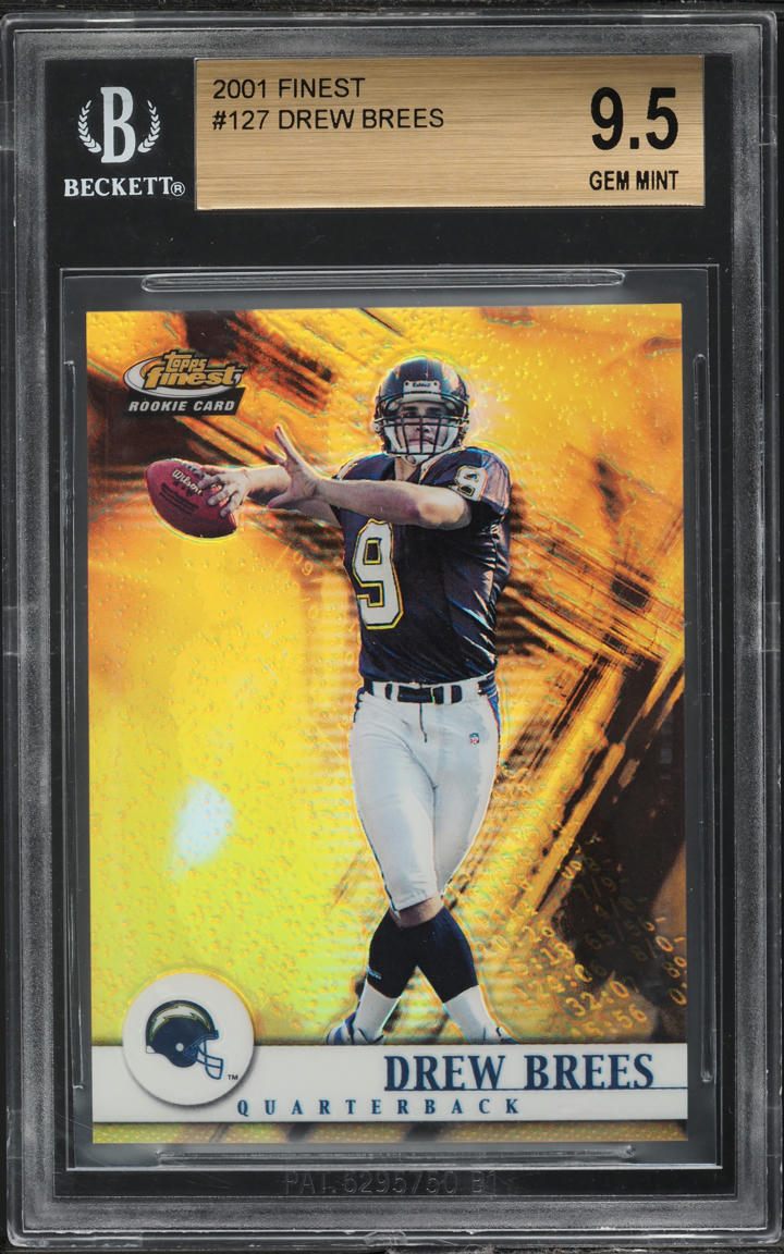 2001 Finest Football Drew Brees ROOKIE /1000 #127 BGS 9.5 GEM MINT