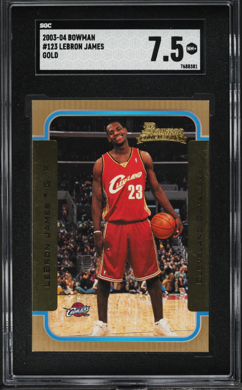 2003 Bowman Gold LeBron James ROOKIE #123 SGC 7.5 NRMT+ on
