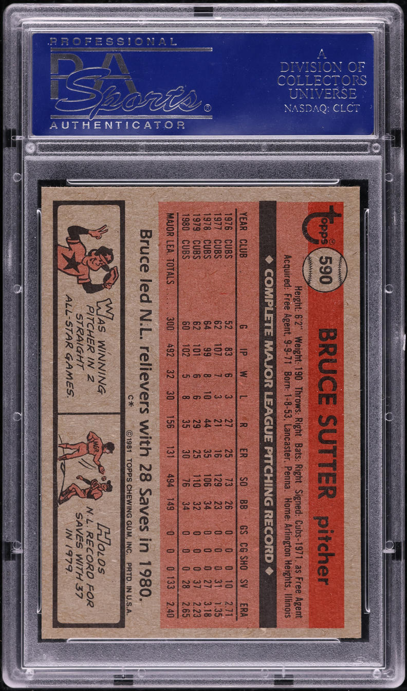 1981 Topps Bruce Sutter ALL STAR #590 PSA 9 MINT