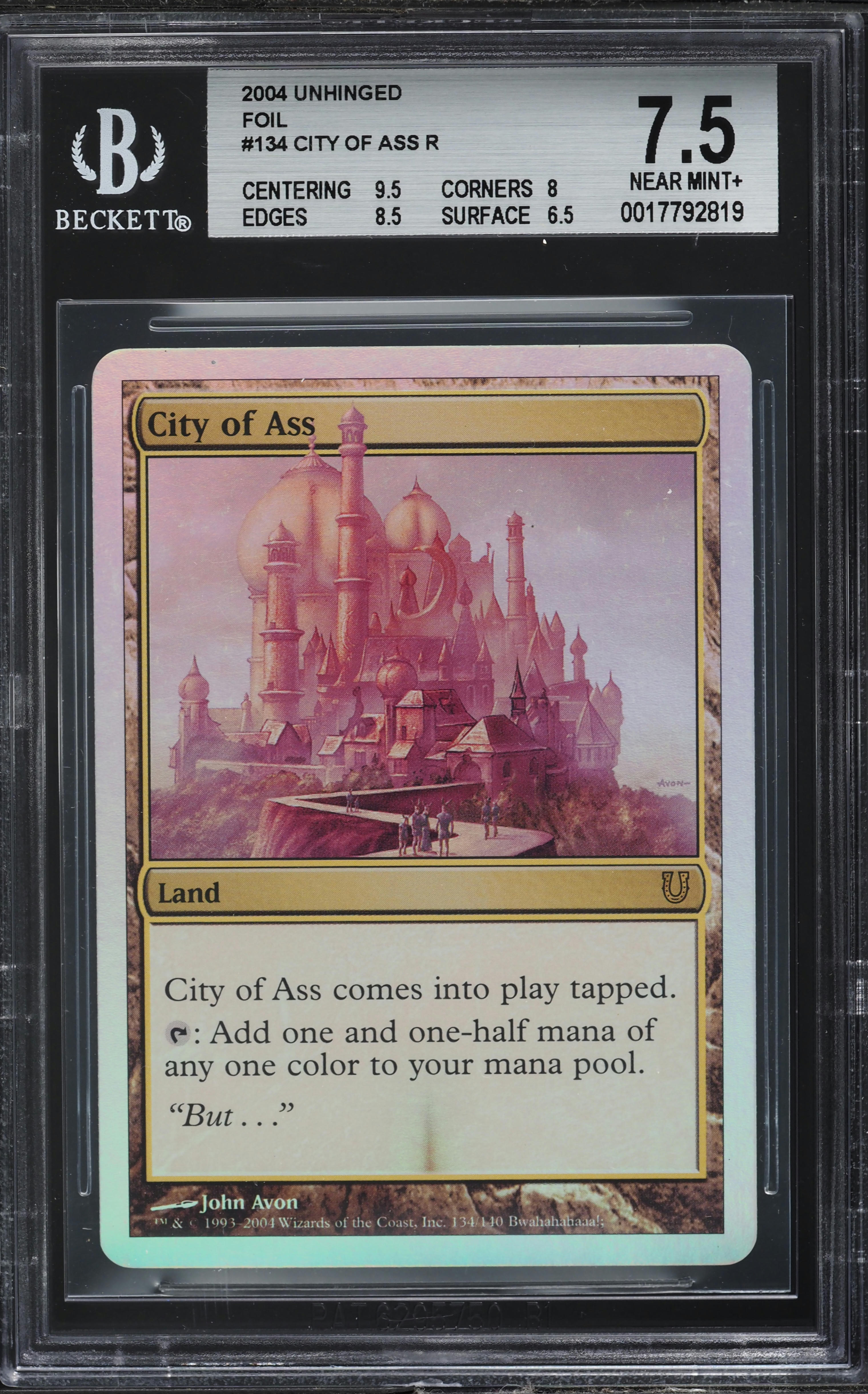 2004 Magic The Gathering MTG Unhinged Foil City Of Ass #134 BGS