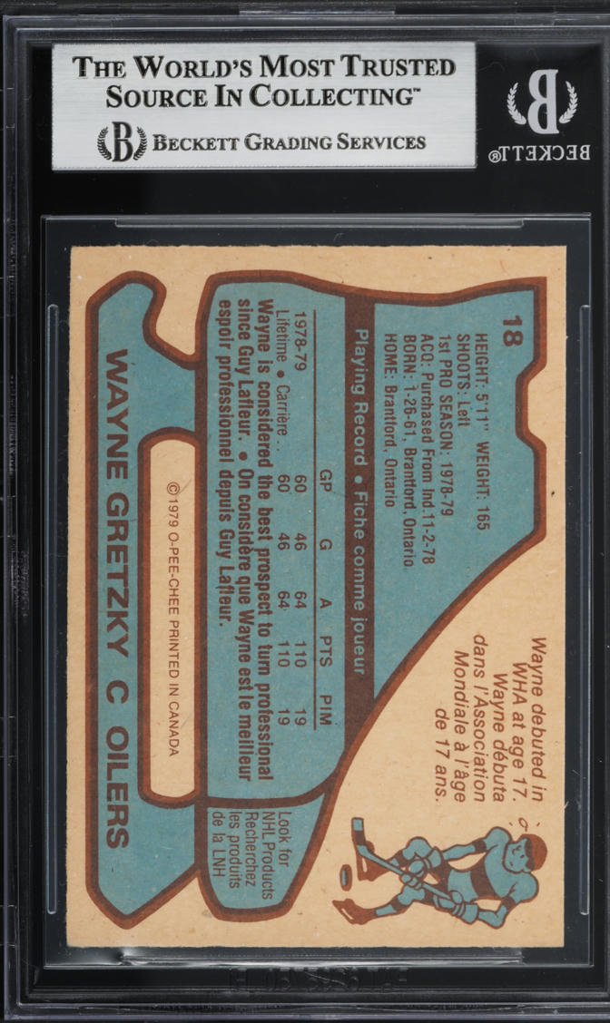 1979 O-Pee-Chee Hockey Wayne Gretzky ROOKIE #18 BGS 7 NRMT