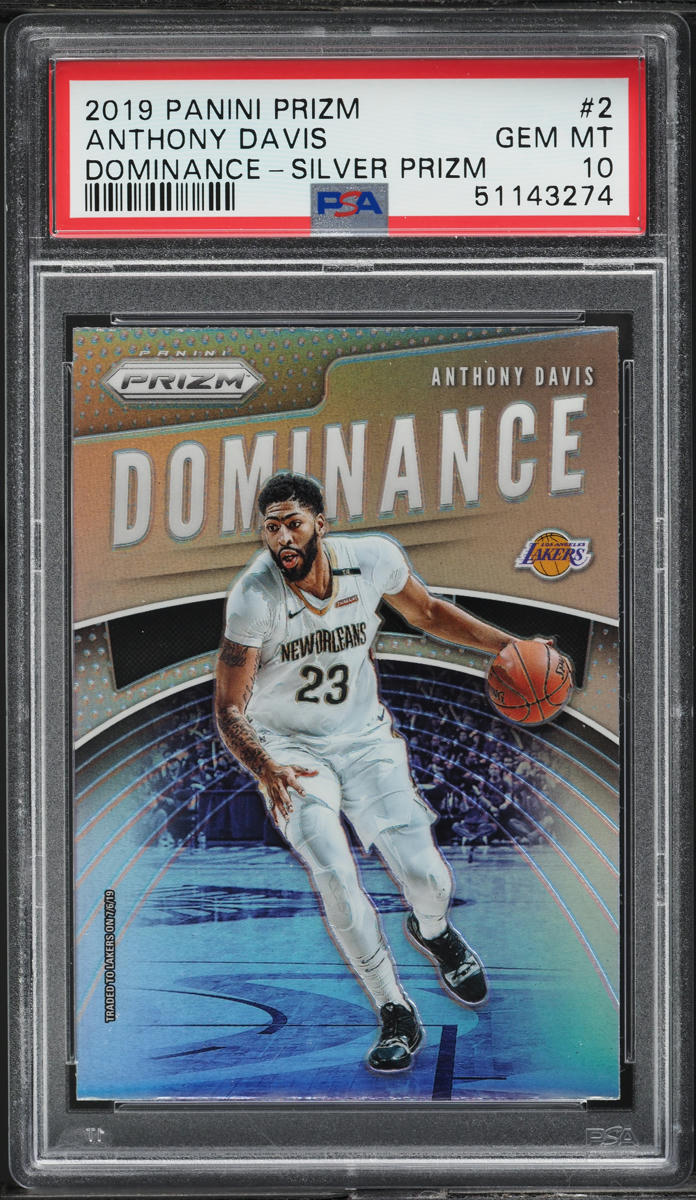 2019 Panini Prizm Dominance Silver Anthony Davis #2 PSA 10 GEM MINT