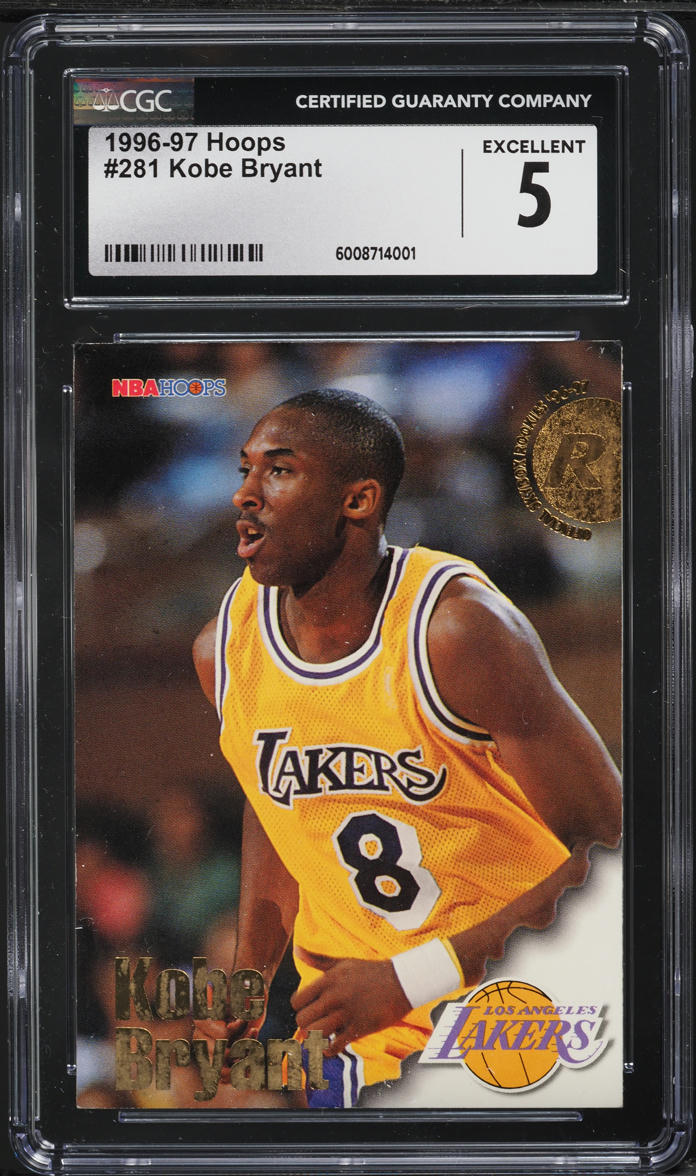 1996 Hoops Kobe Bryant ROOKIE #281 CGC 5 EX