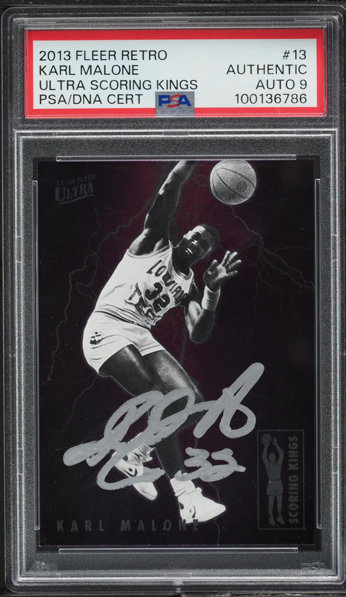 2013 Fleer Retro Ultra Scoring Kings Karl Malone AUTO DNA 9 #13 PSA AUTH
