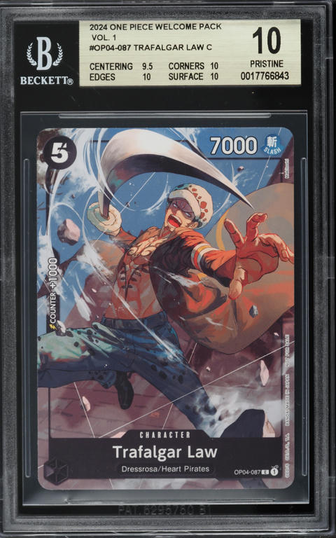 2024 One Piece Premium Booster Alt Art Trafalgar Law #ST10-010 PSA