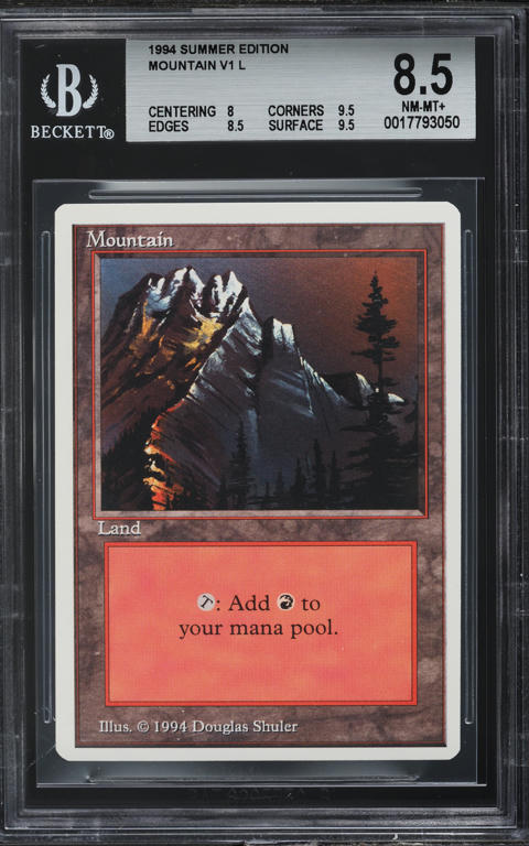 1994 Magic The Gathering MTG Summer Edition Mountain V2 BGS 9.5
