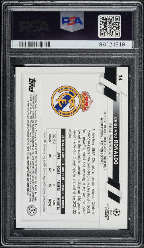 2022 Topps Chrome Sapphire UEFA Club Competitions Cristiano