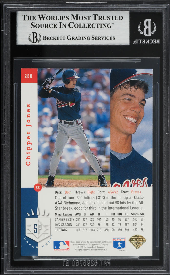 1993 SP Foil Chipper Jones ROOKIE #280 BGS 8.5 NM-MT+