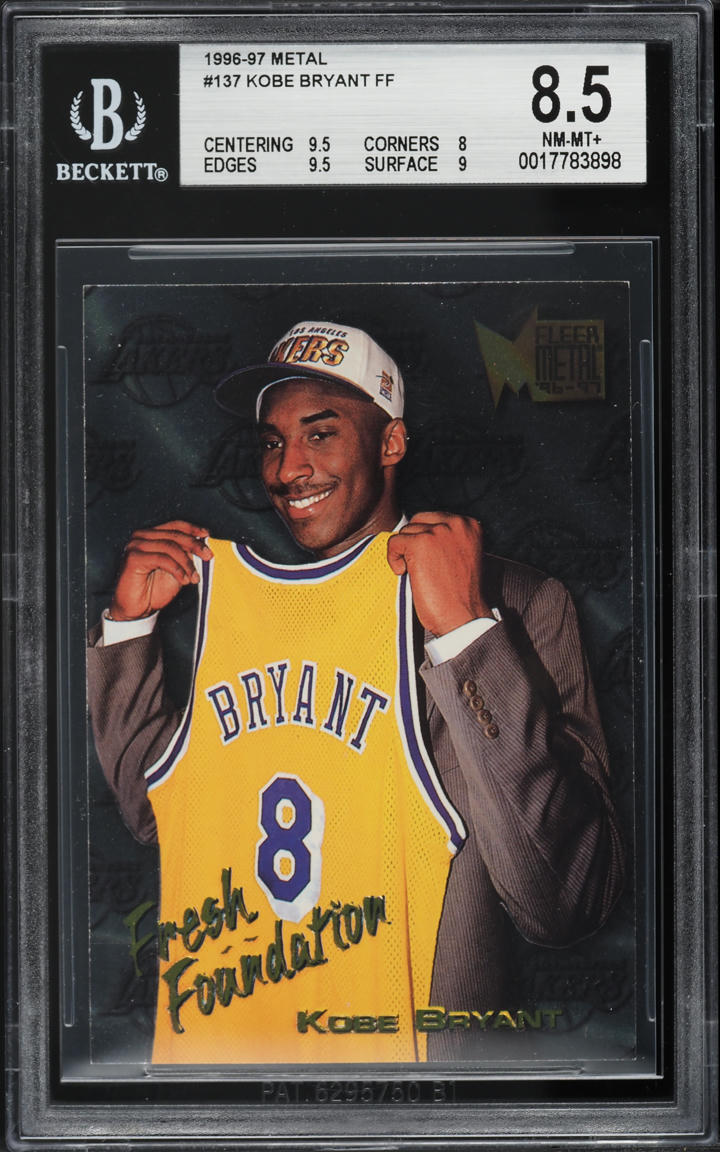 1996 Metal Basketball Kobe Bryant ROOKIE #137 BGS 8.5 NM-MT+