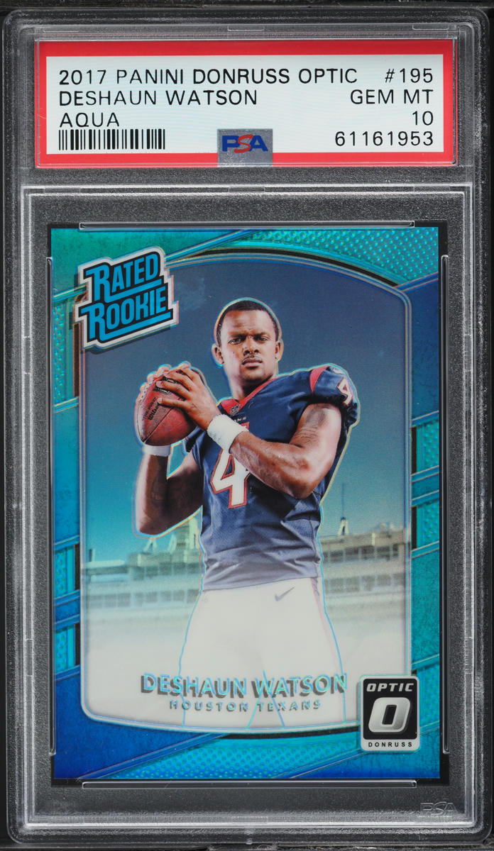 2017 Donruss Optic Aqua Deshaun Watson ROOKIE /299 #195 PSA 10 GEM MINT