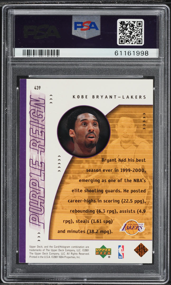 2000 Upper Deck Basketball Kobe Bryant #439 PSA 8 NM-MT