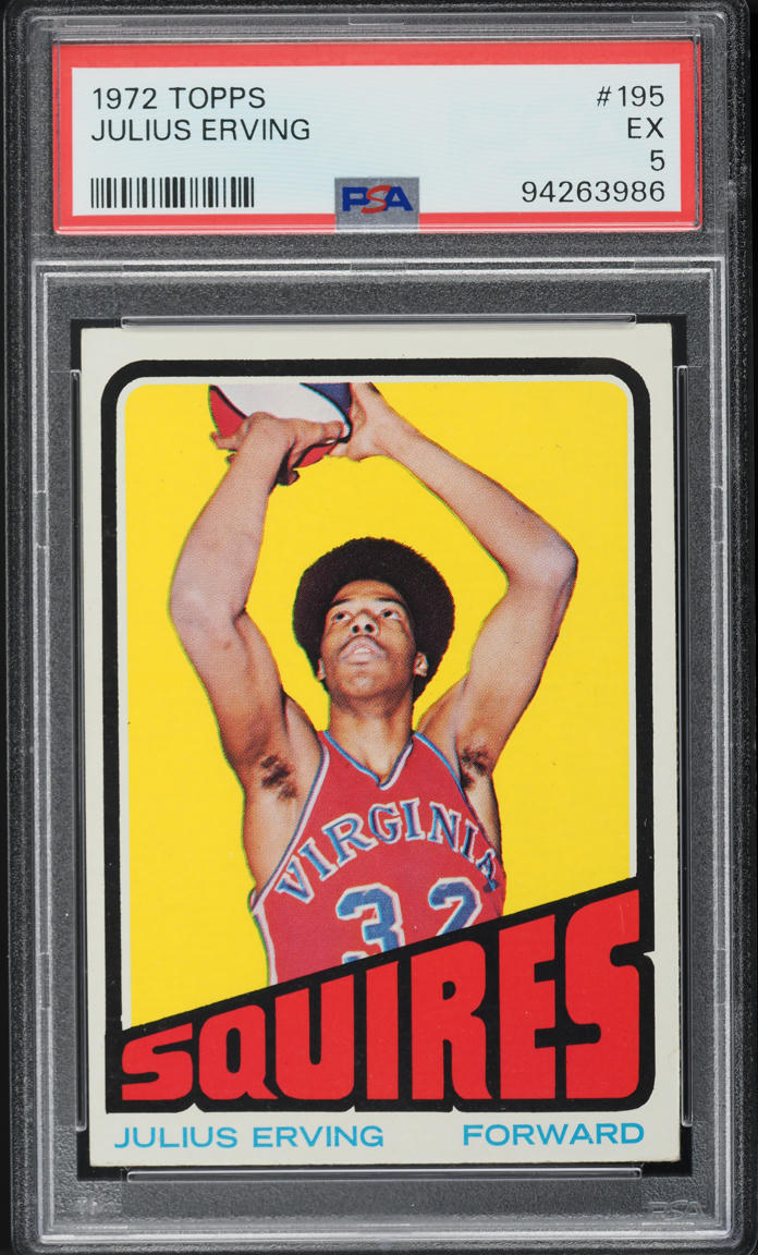 1972 Topps Basketball Julius Erving ROOKIE #195 PSA 5 EX
