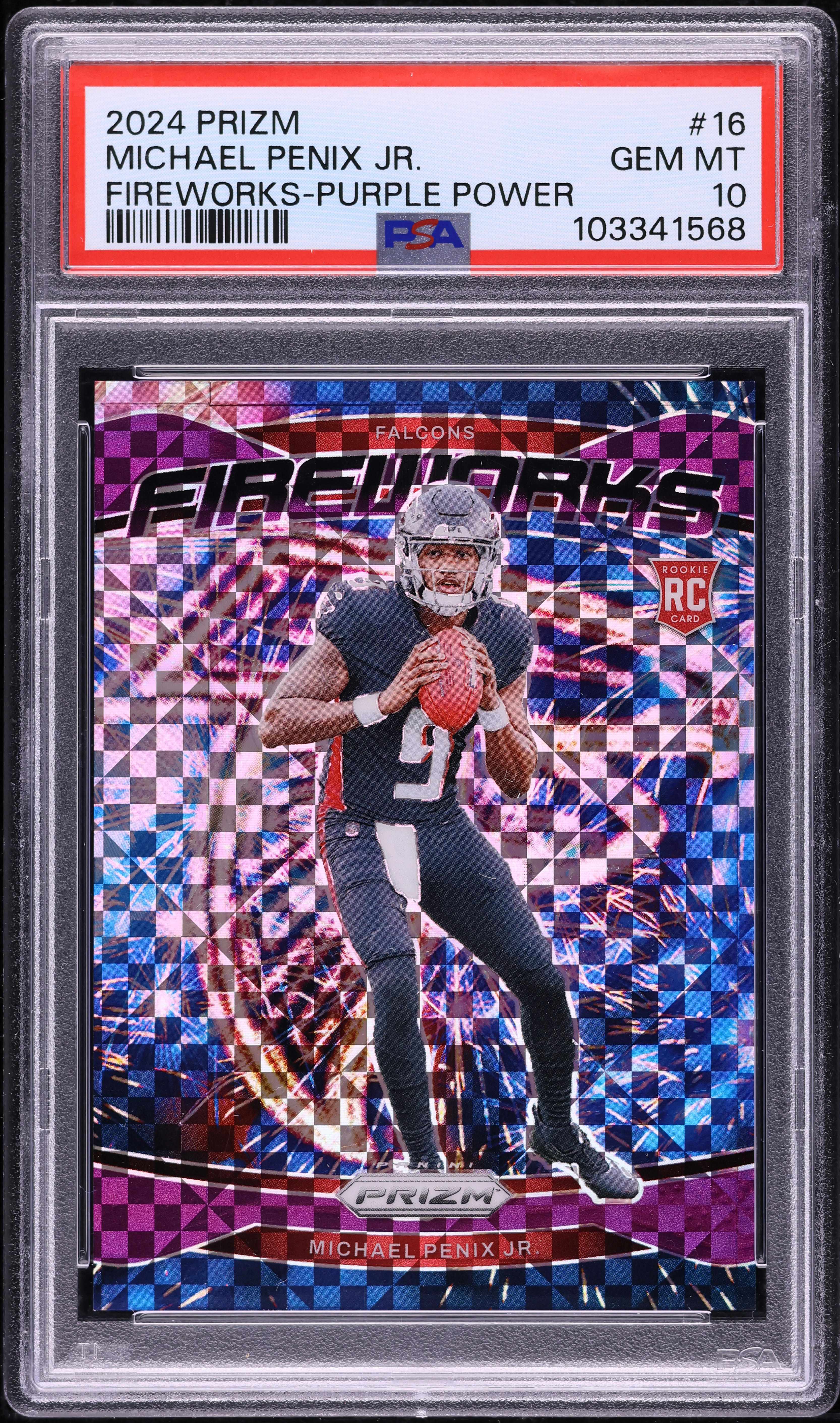 2024 Panini Prizm Fireworks Purple Power Michael Penix Jr. ROOKIE