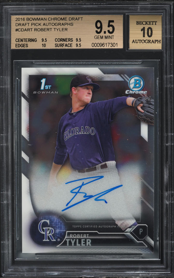 2016 Bowman Chrome Draft Pick Robert Tyler PROSPECT AUTO #CDA-RT BGS 9.5 GEM