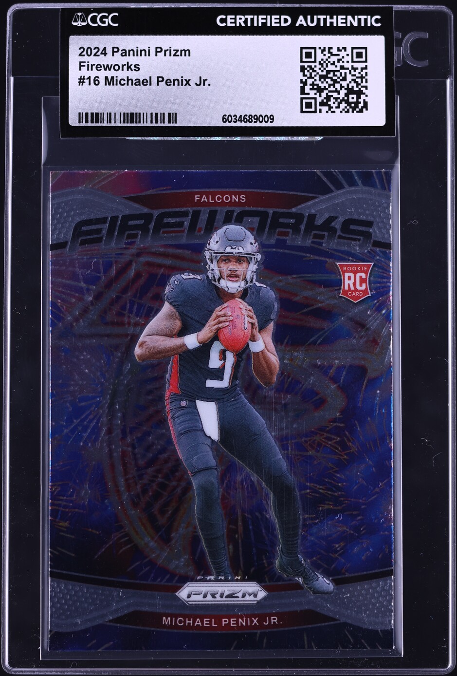 2024 Panini Prizm Fireworks Michael Penix Jr. ROOKIE #16 CGC AUTH