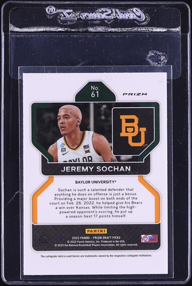 2022 Panini Prizm Draft Choice Blue Yellow Green Jeremy Sochan RC