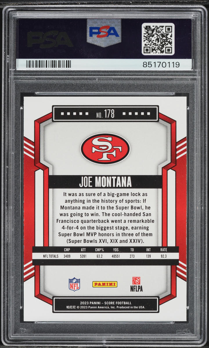 2023 Score Football Joe Montana #178 PSA 3 VG