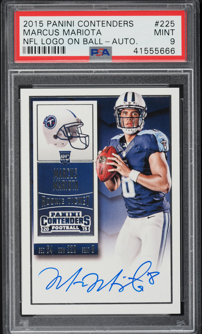 2015 Panini Contenders Marcus Mariota ROOKIE AUTO #225 PSA 9 MINT