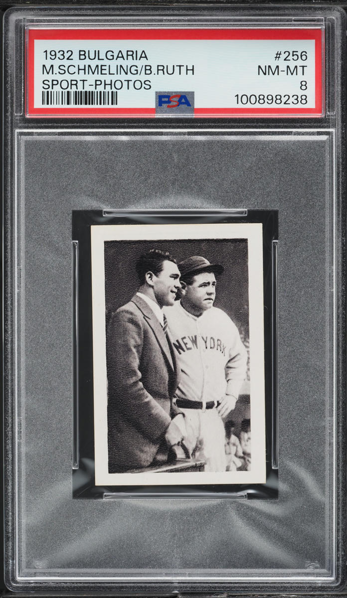 1932 Bulgaria Babe Ruth & Max Schmeling SPORT PHOTOS #256 PSA 8 NM-MT