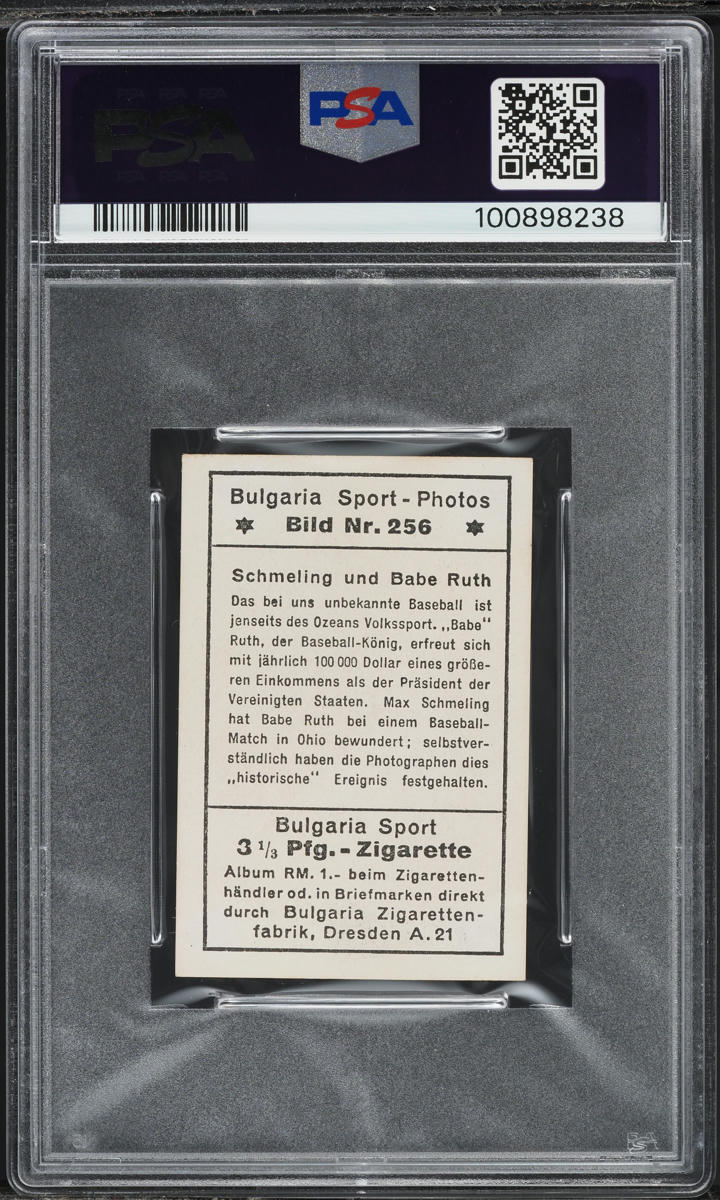 1932 Bulgaria Babe Ruth & Max Schmeling SPORT PHOTOS #256 PSA 8 NM-MT