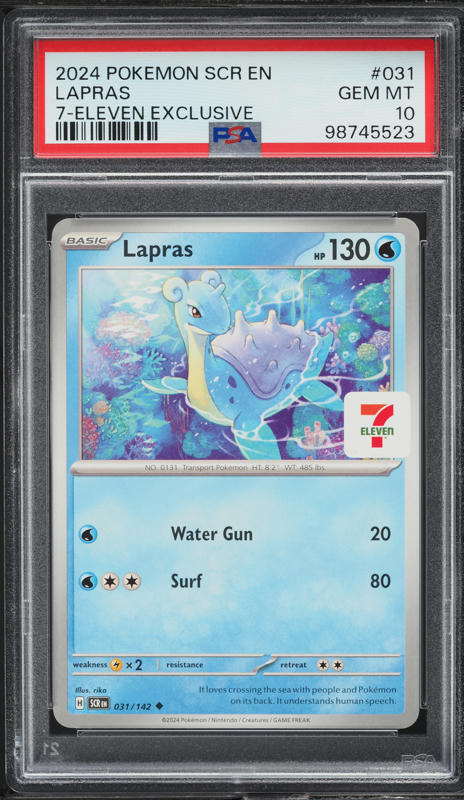 2024 Pokemon SV Stellar Crown 7-Eleven Exclusive Lapras #31 PSA 10 GEM MINT