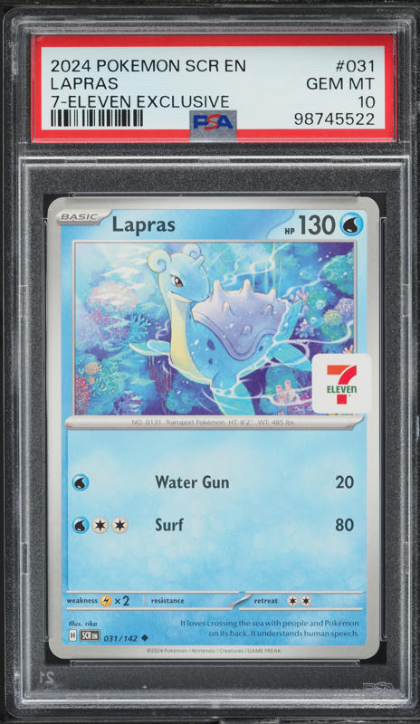 2024 Pokemon SV Stellar Crown 7-Eleven Exclusive Lapras #31 PSA 10 GEM MINT
