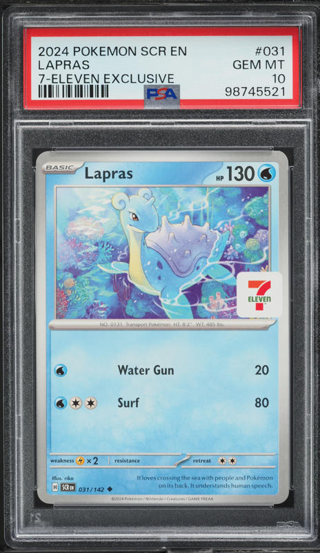 2024 Pokemon SV Stellar Crown 7-Eleven Exclusive Lapras #31 PSA 10 GEM MINT