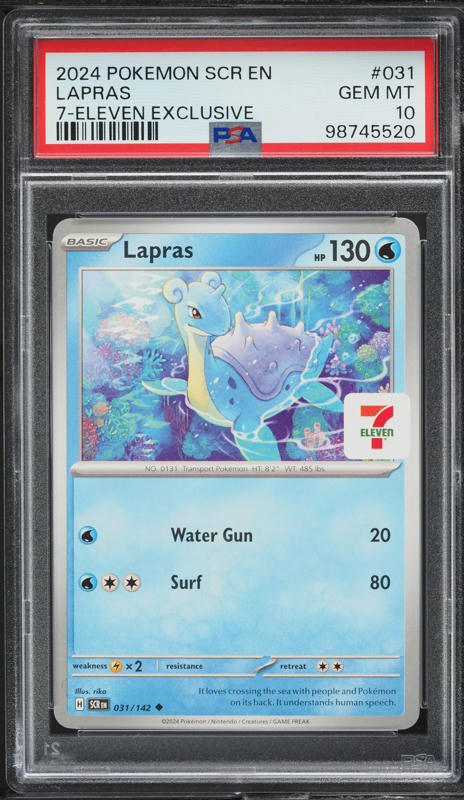 2024 Pokemon SV Stellar Crown 7-Eleven Exclusive Lapras #31 PSA 10 GEM MINT