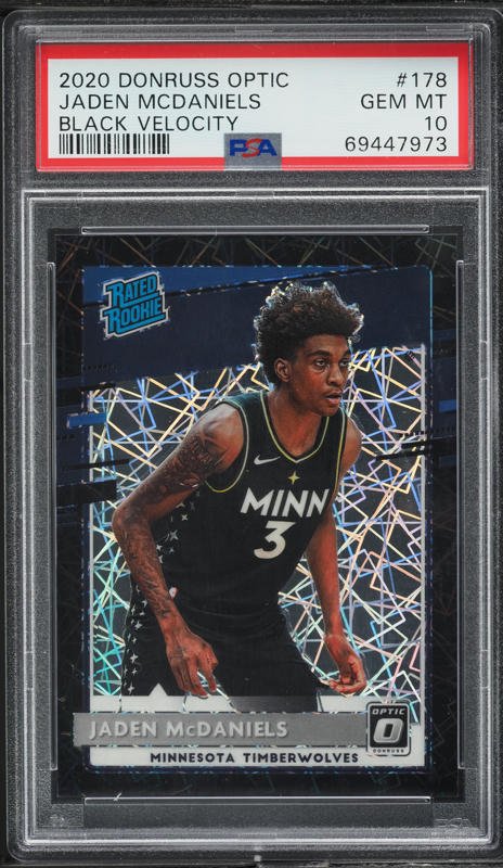 2020 Donruss Optic Black Velocity Jaden McDaniels ROOKIE /39 #178