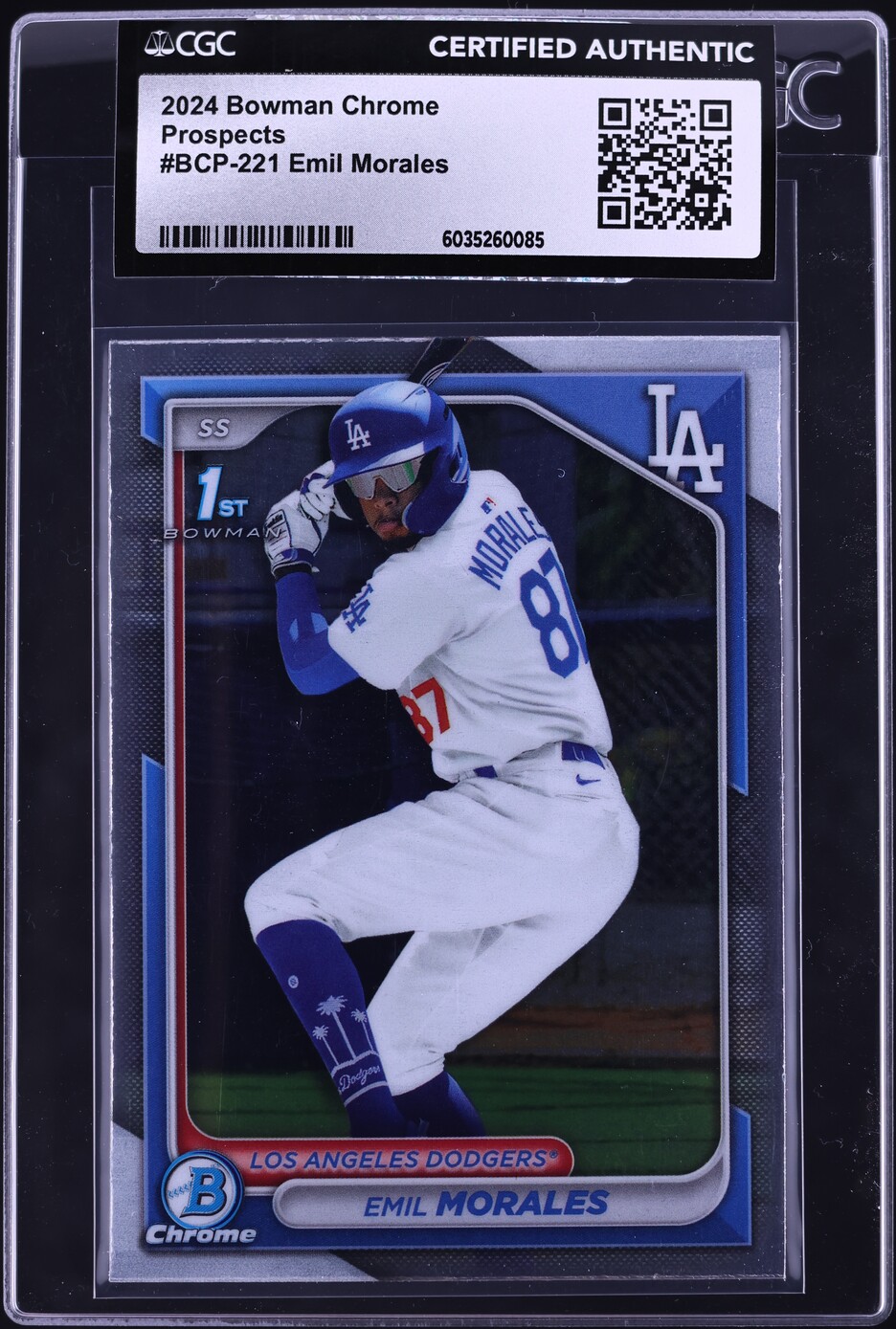 2024 Bowman Chrome Emil Morales PROSPECT #BCP-221 CGC AUTH