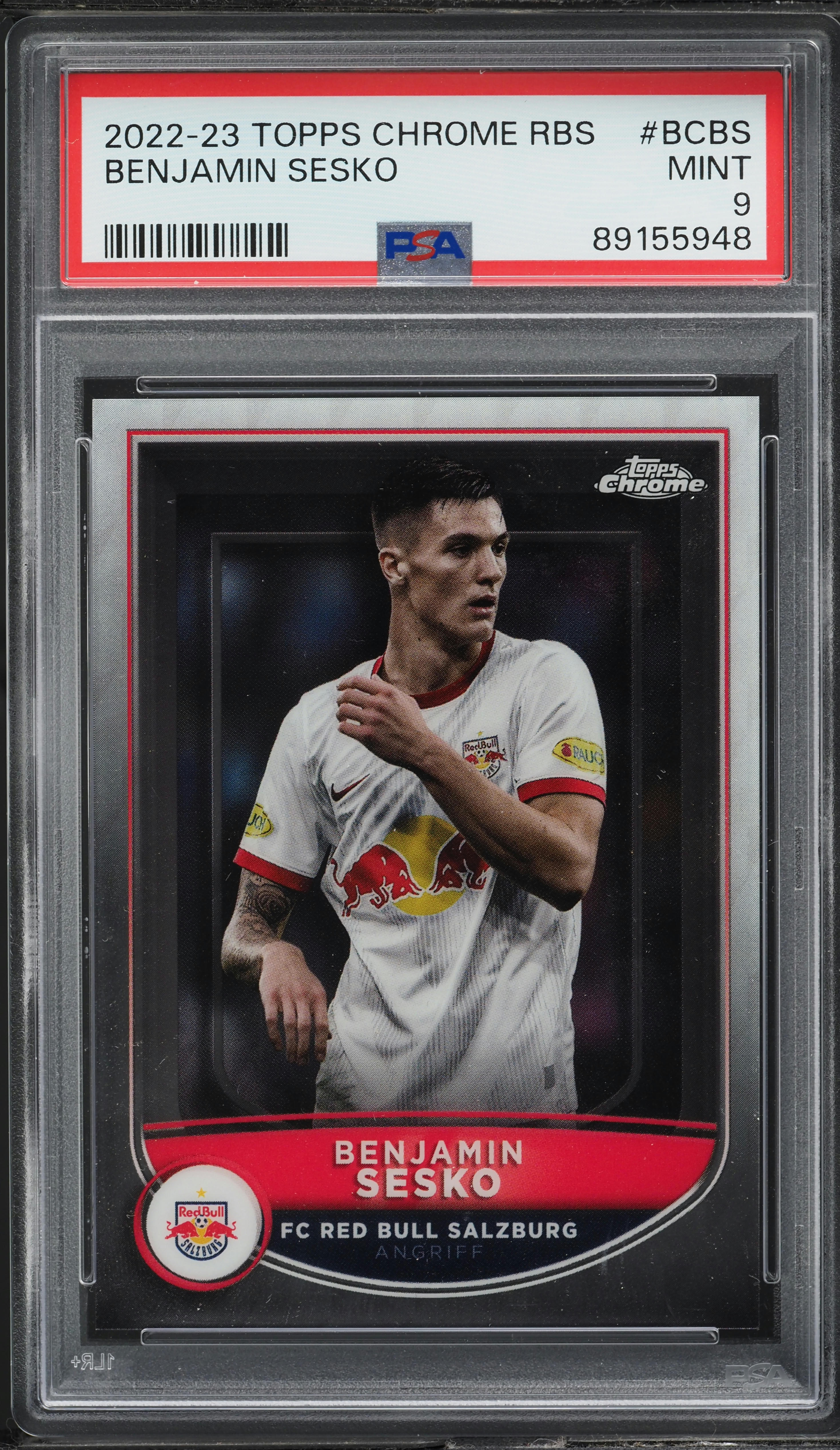 2022 Topps Chrome Red Bull Salzburg Benjamin Sesko 1/75 #BC-BS PSA 