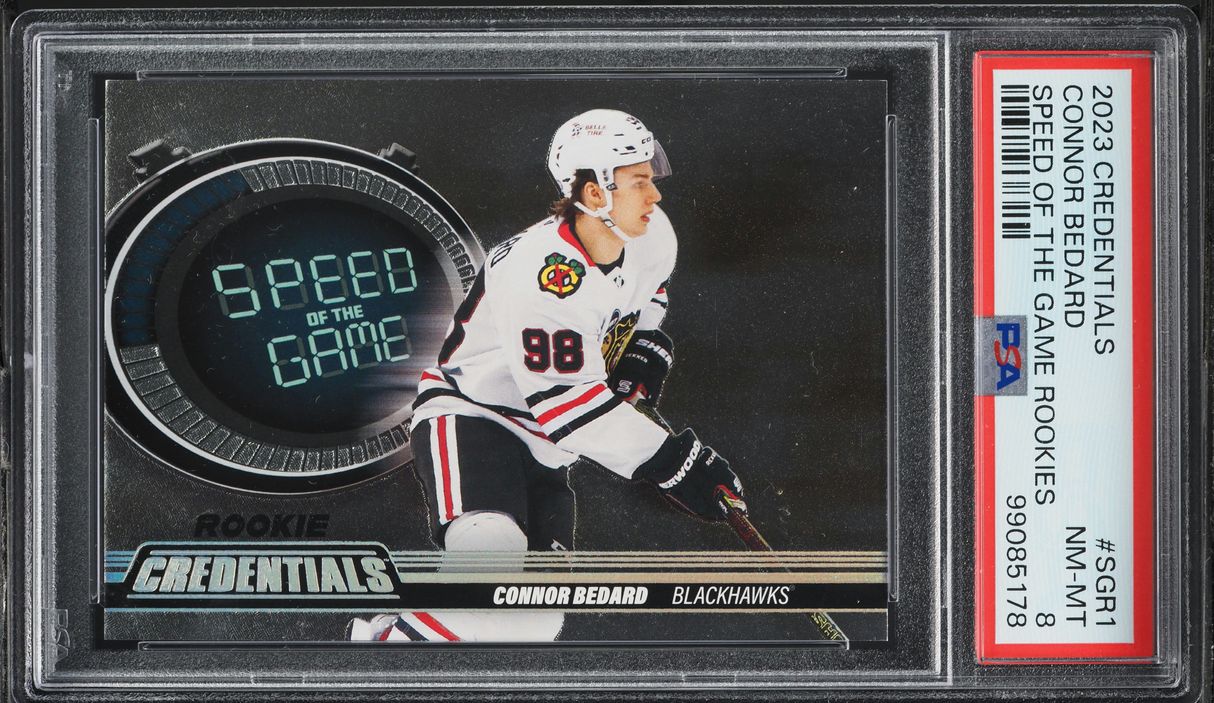 2023 Upper Deck Credentials Speed Of The Game Connor Bedard ROOKIE #SGR1 PSA 8